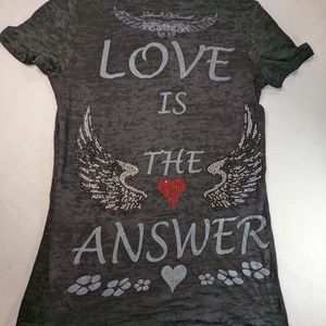 Sabrina Barnett Love Is The Answer with Bling Heart and Angel Wings